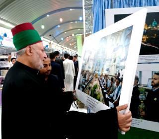 Holy shrine stand in Karbala martyrdom exhibition